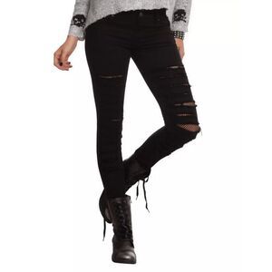 Royal Bones By Tripp NYC Black Fishnet Skinny Jeans Size 3